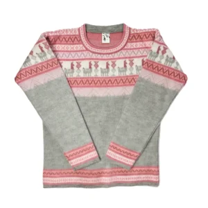 Light grey with pink accents Sweater